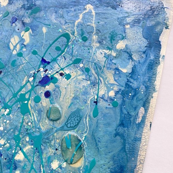 Sea Party - Original Art Mixed Media Painting Frame Ready Artwork 11”x15” - Picture 6 of 7